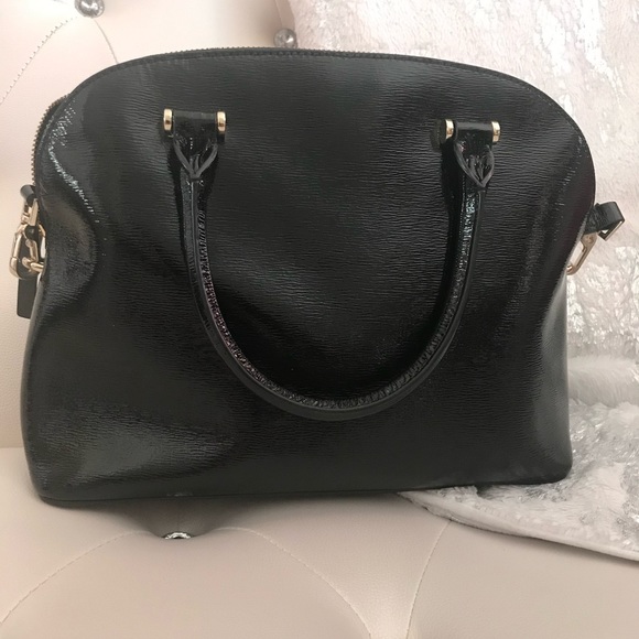 Kate Spade Bixby Place Carli Black Patent Leather Satchel Handbag Crossbody - Picture 3 of 13